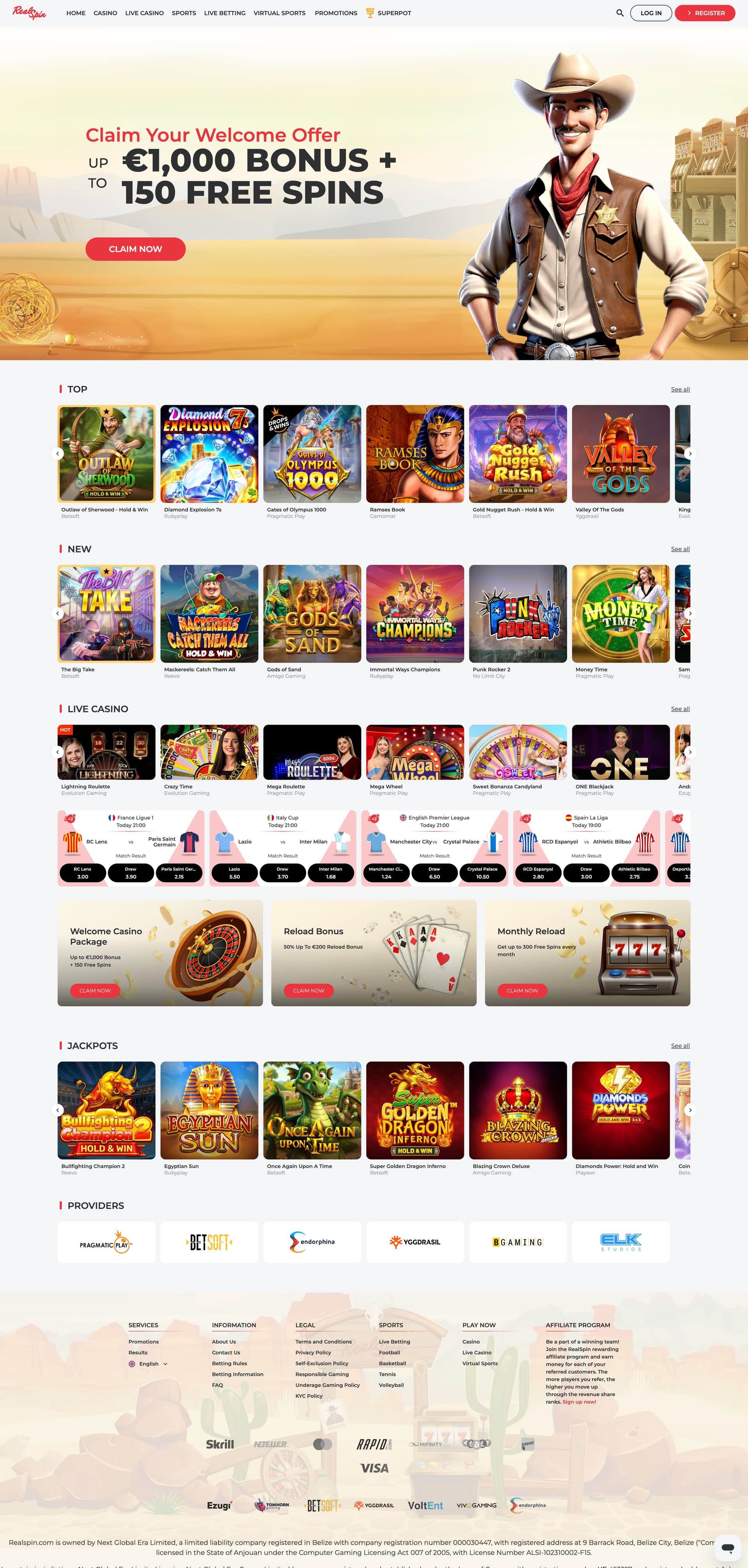 RealSpin Casino screenshot