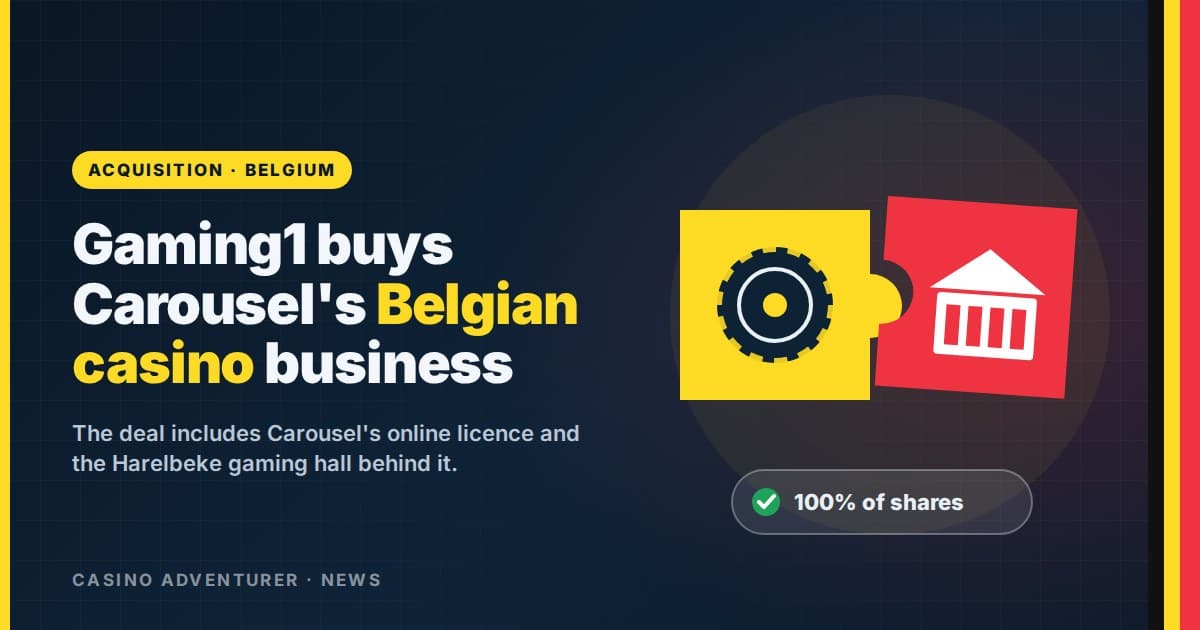 Gaming1 Buys Carousel Operator Pac-Man NV to Grow Its Belgian Online Casino Reach