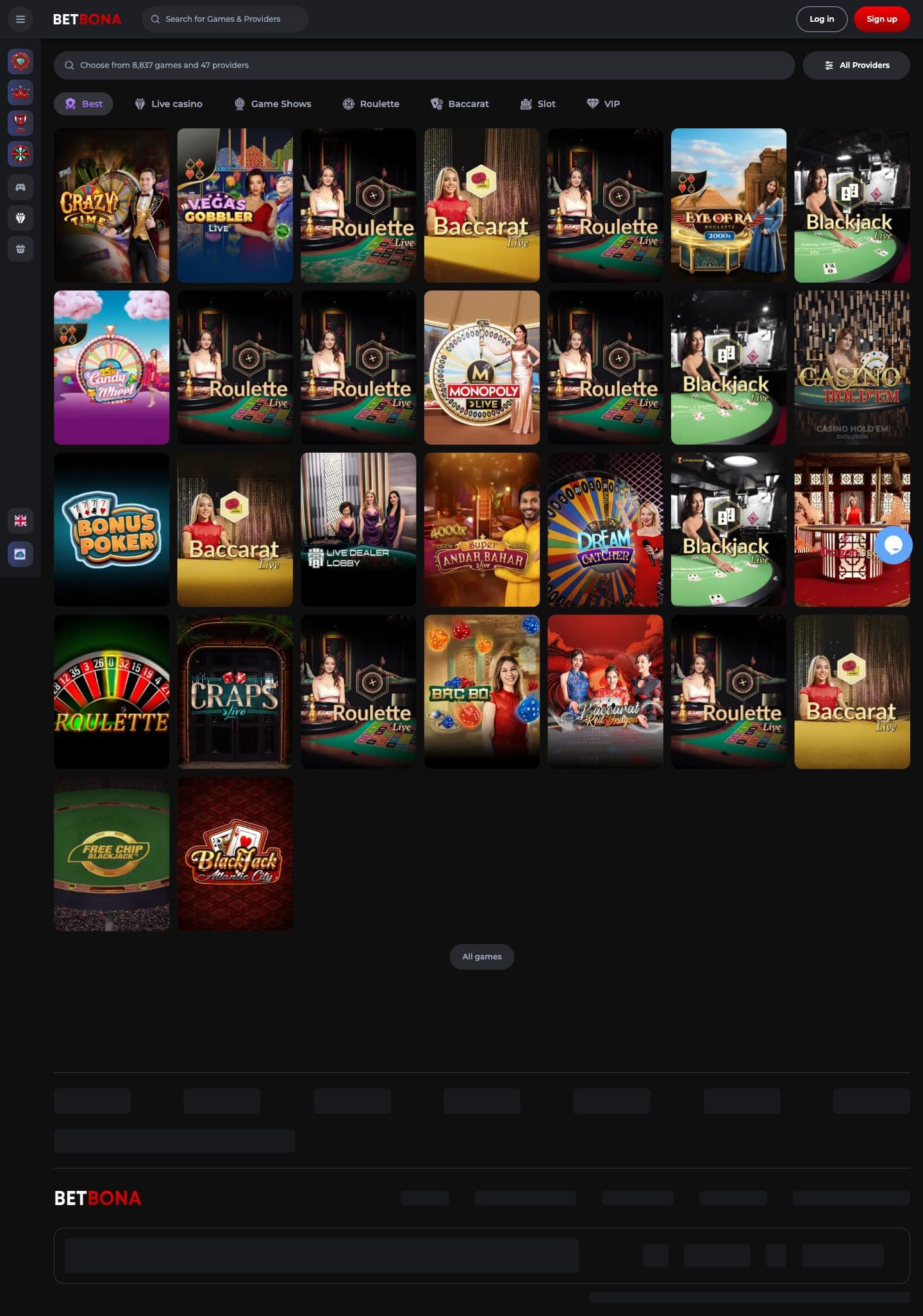 BetBona Casino screenshot