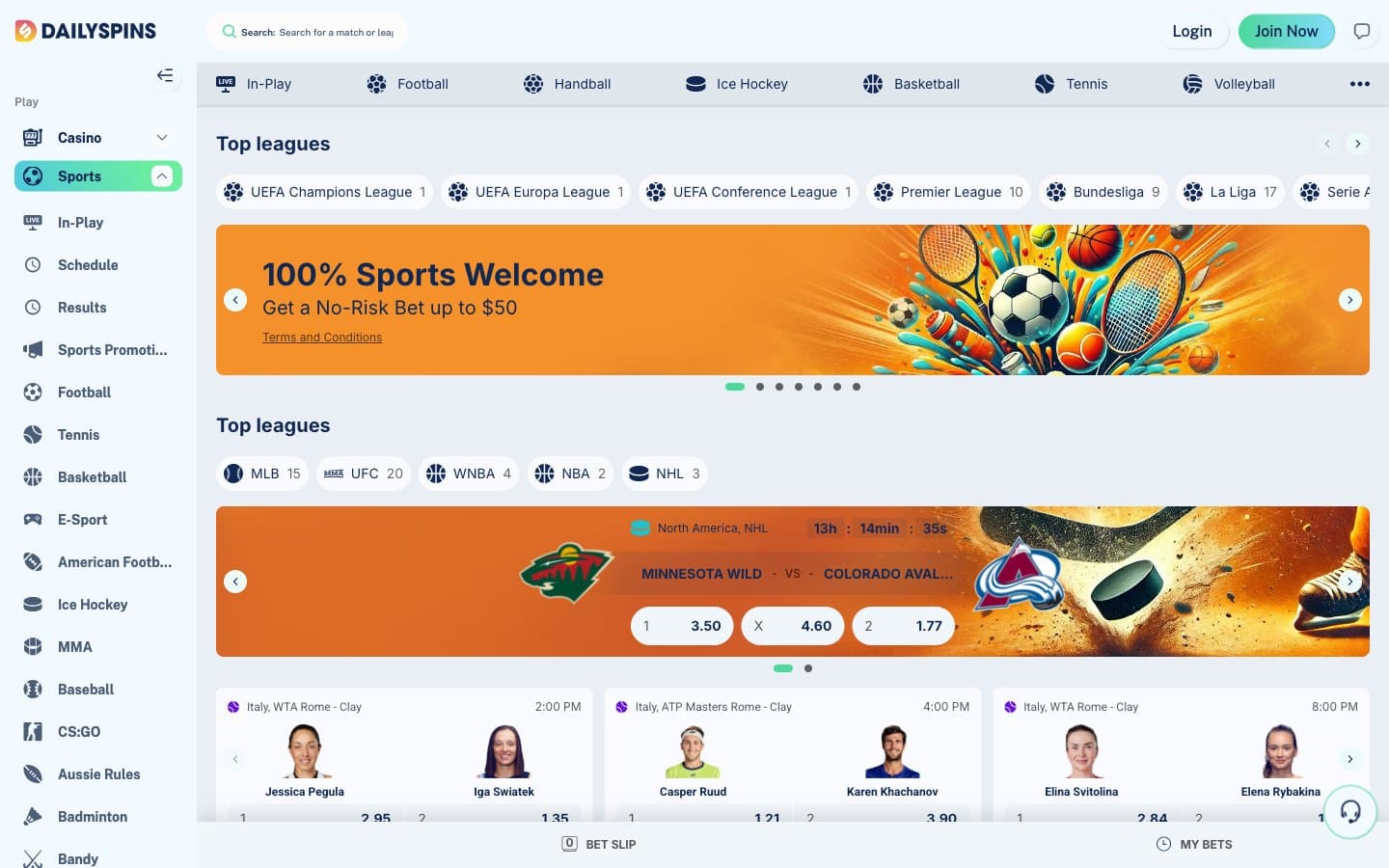 Dailyspins Casino screenshot