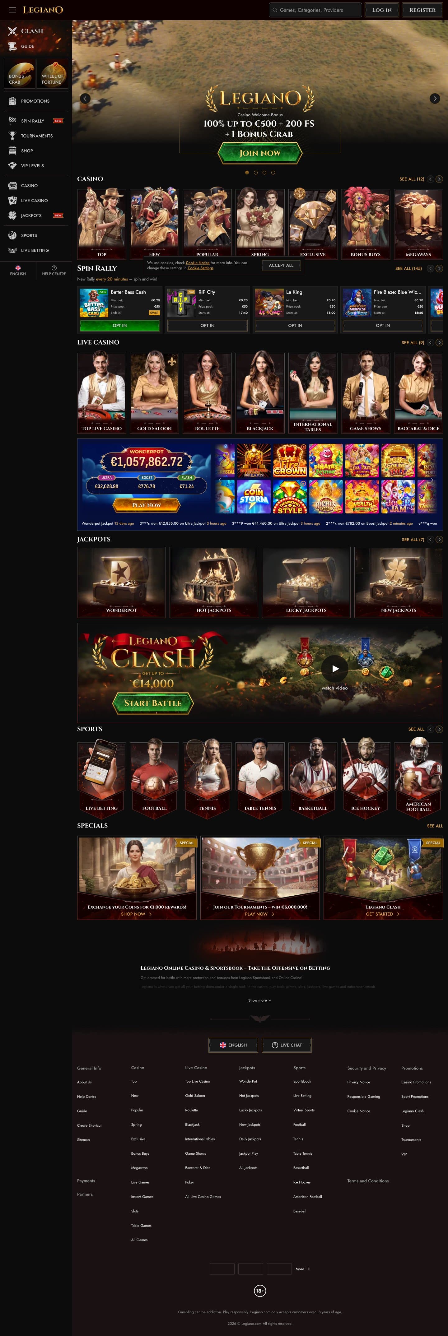 Legiano Casino screenshot