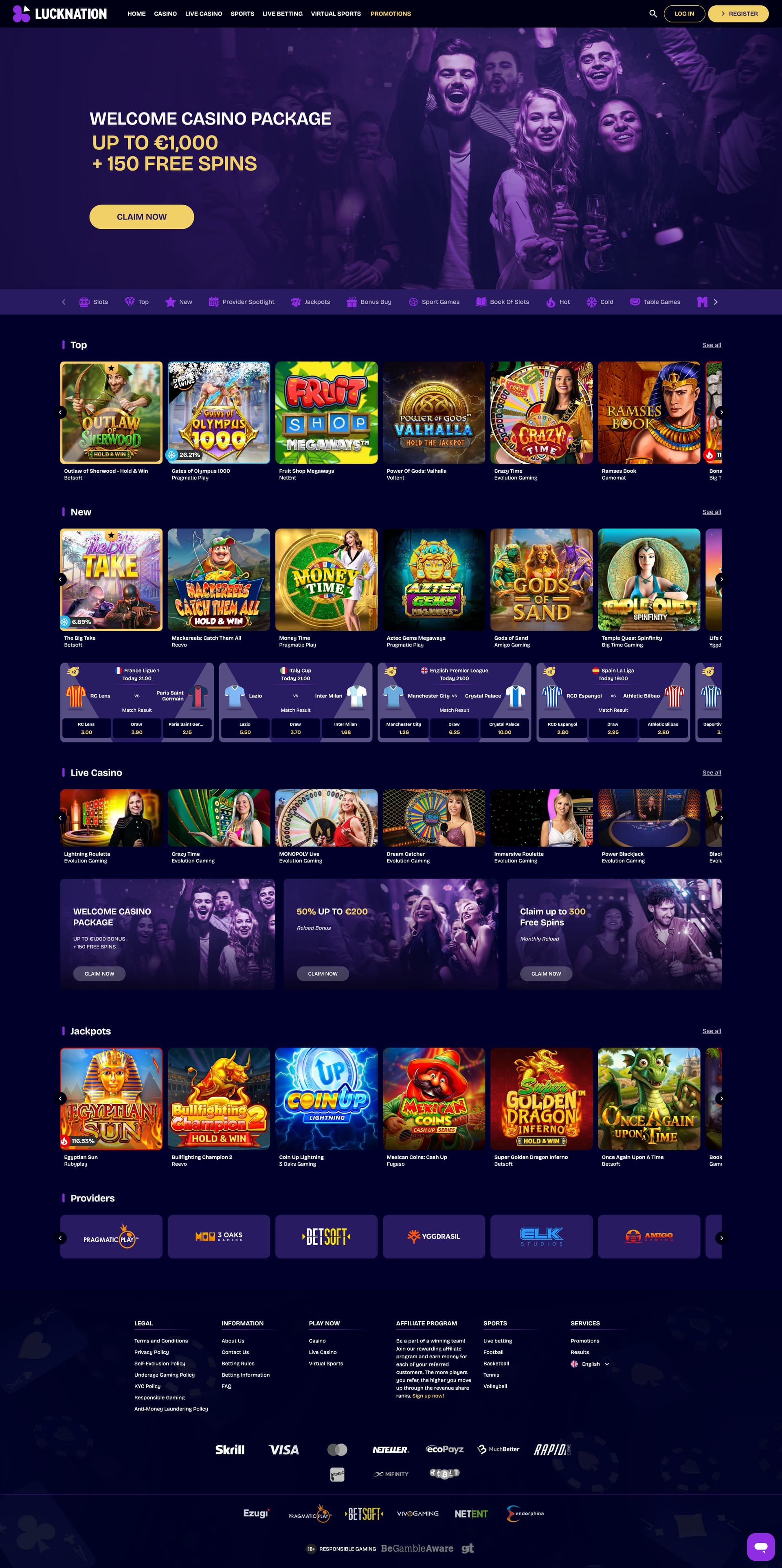 LuckNation Casino screenshot