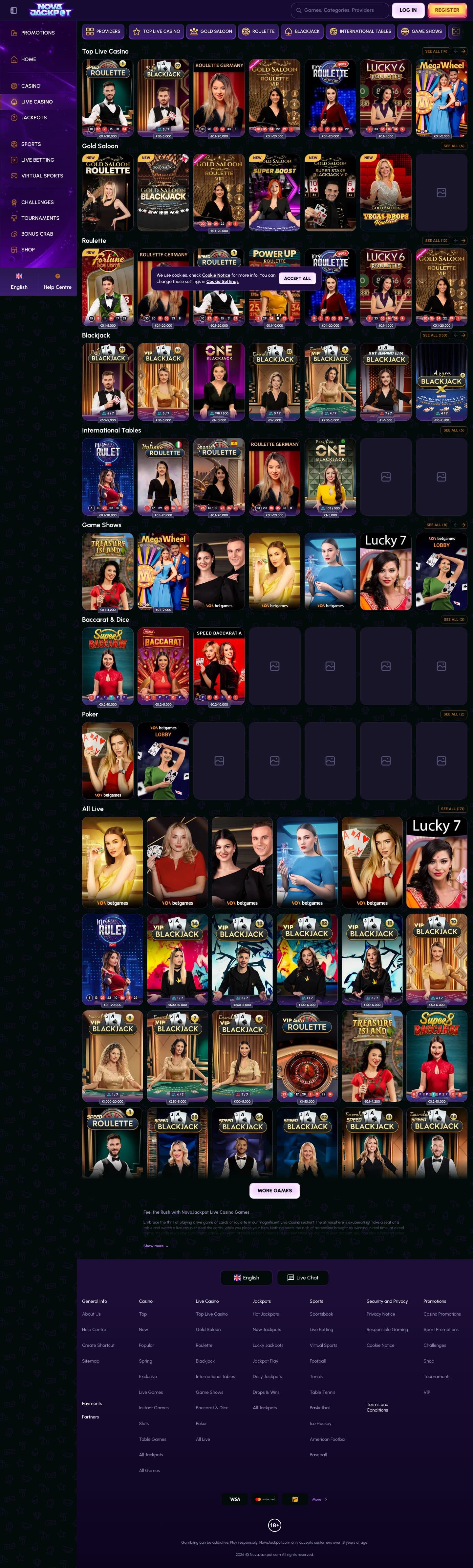 NovaJackpot Casino screenshot