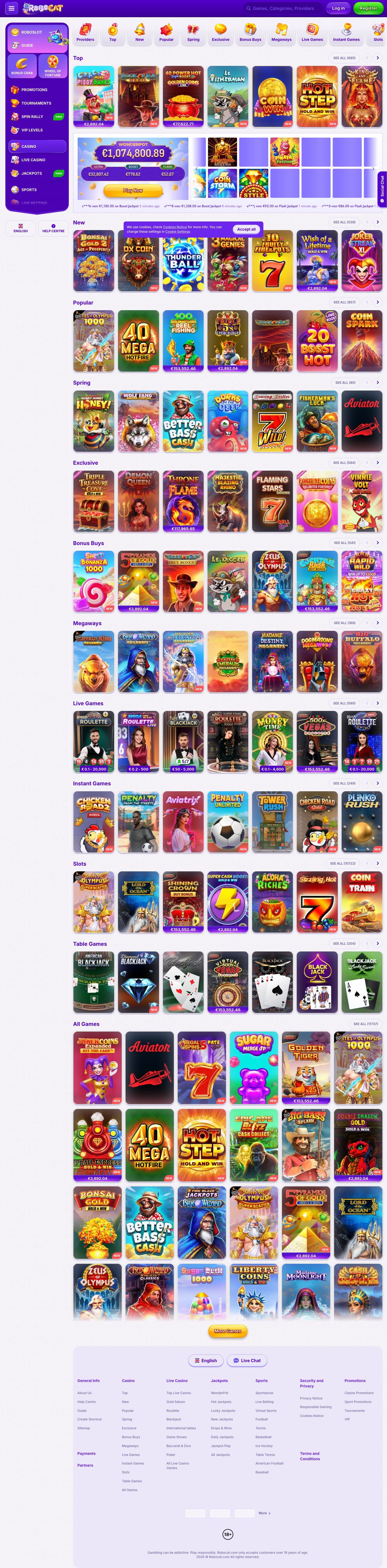 RoboCat Casino screenshot