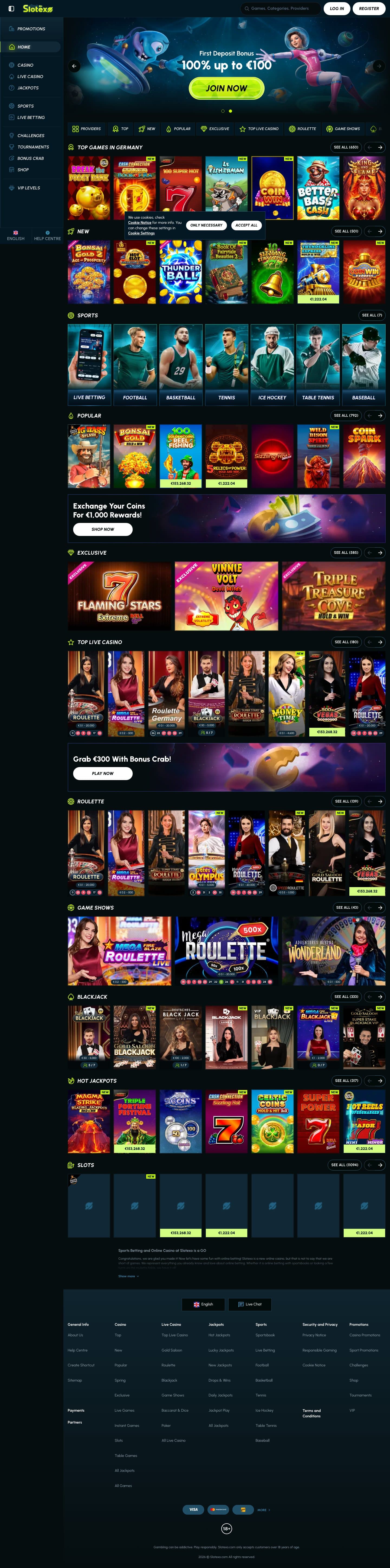 Slotexo Casino screenshot