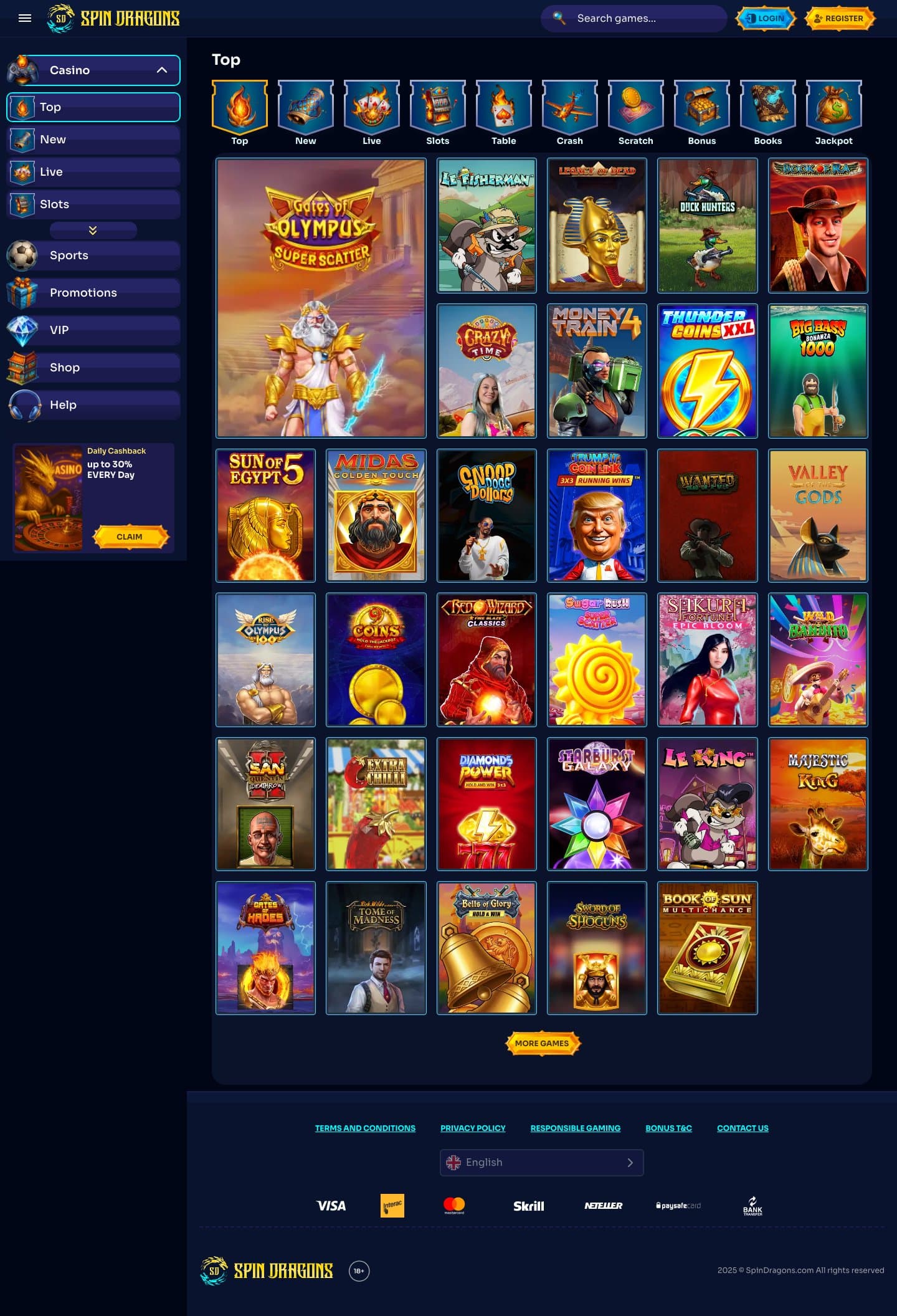 SpinDragons Casino screenshot