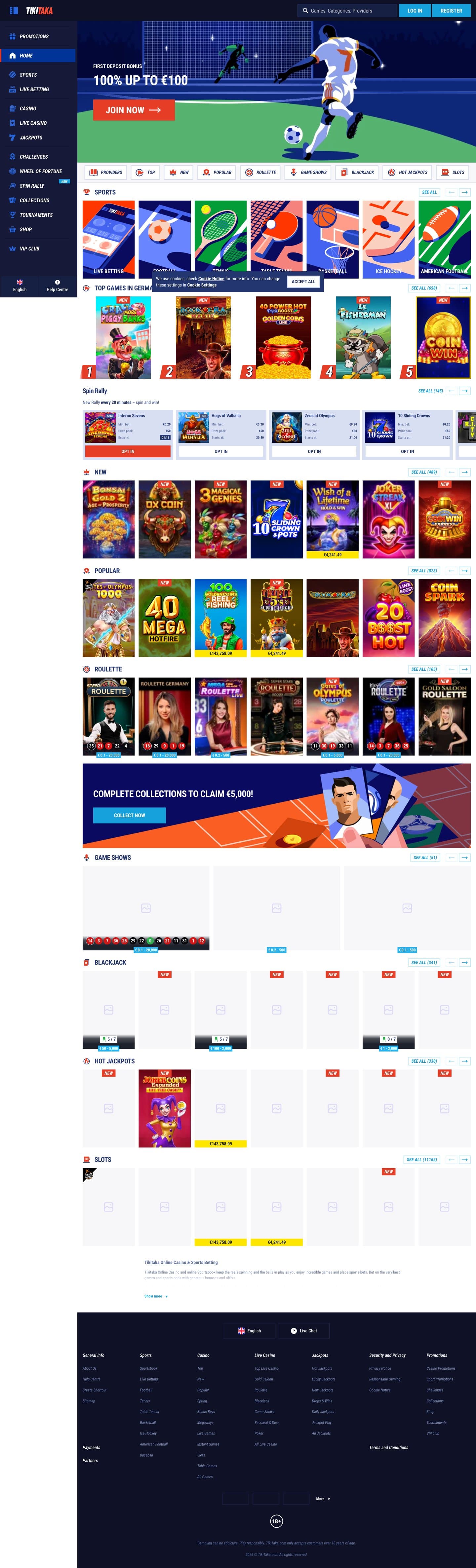 TikiTaka Casino screenshot