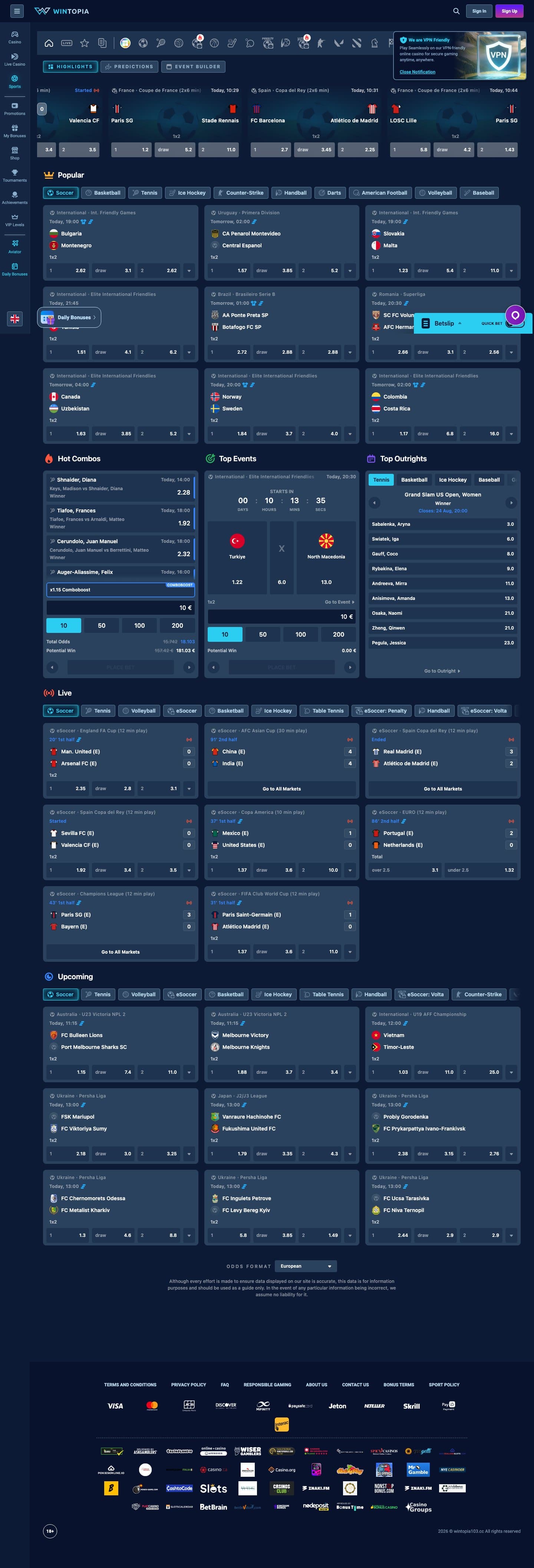 Wintopia Casino screenshot