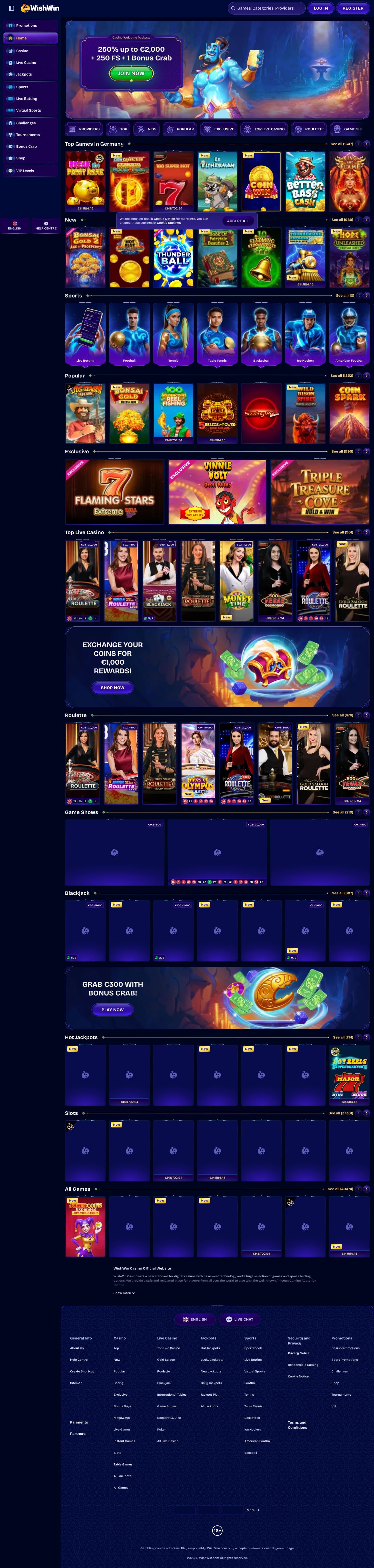 WishWin Casino screenshot